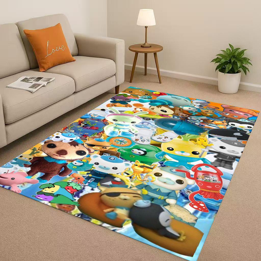 Cute Octonauts Barnacles Cartoon Living Room Non-Slip Area Rug Carpet for Bedroom Playroom Sofa,Easy Clean Home Decor Doormat
