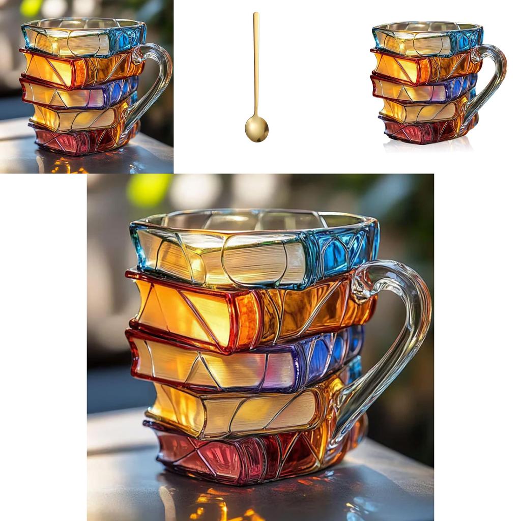 Painted Book Mug Hand Painted Resin Coffee Cup Artistic Decorative Mug For Home Office