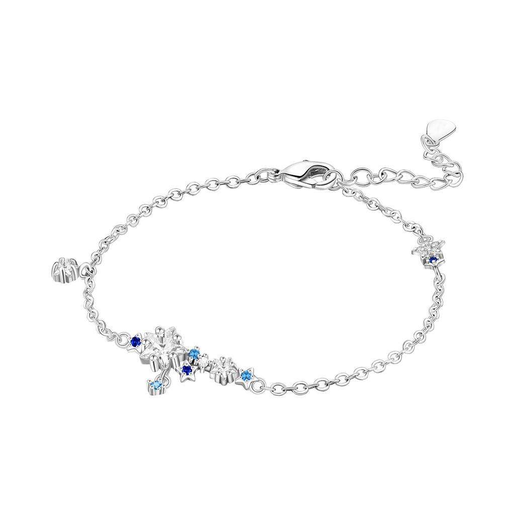 925 Silver Butterfly Moon Star Stone Bracelet Minimalist Jewelry