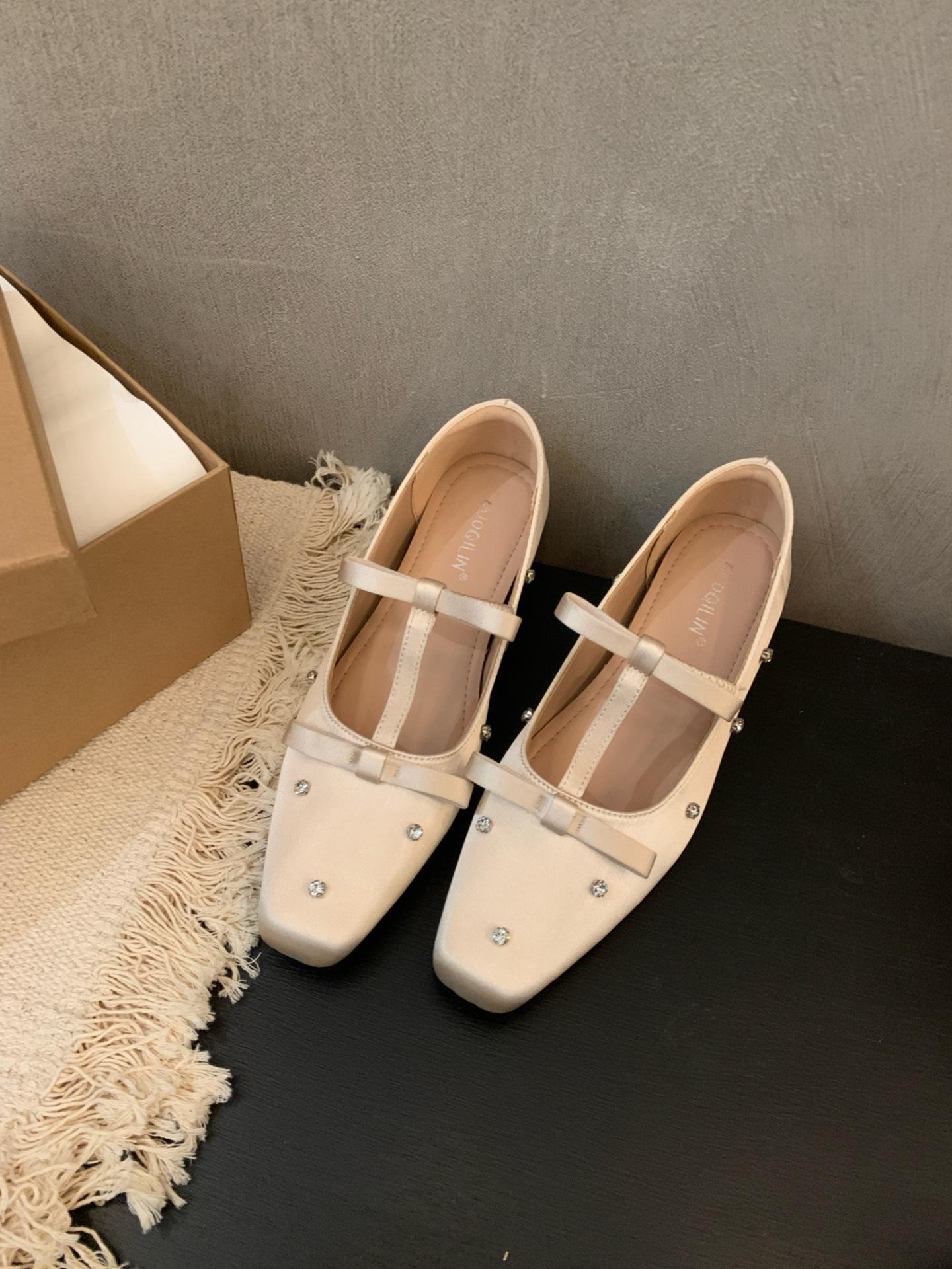 Women s Satin Platform Bowknot Rhinestone Spring Office Pumps - Fashionable Footwear 35 абрикосовый