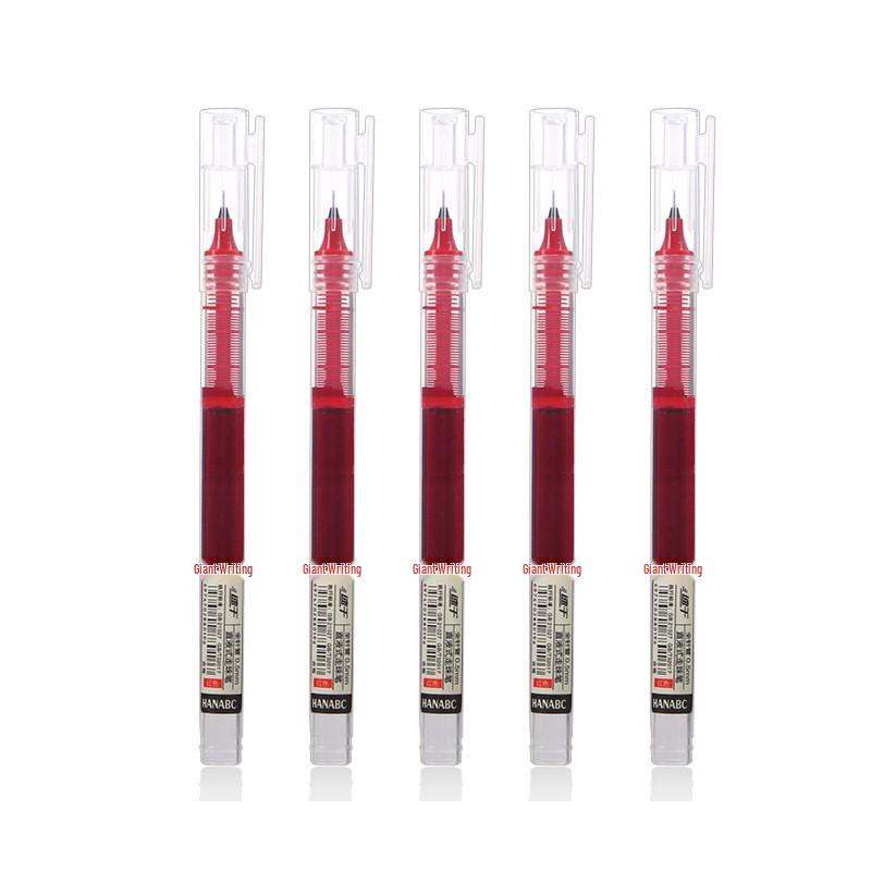 Quick-drying 0.5mm Needle Tip Rollerball Gel Pens for Students - Black and Red.