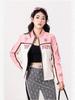 Women's Racing-Style PU Leather Motorcycle Jacket, Small Size - Trendy European and American Winter Outerwear