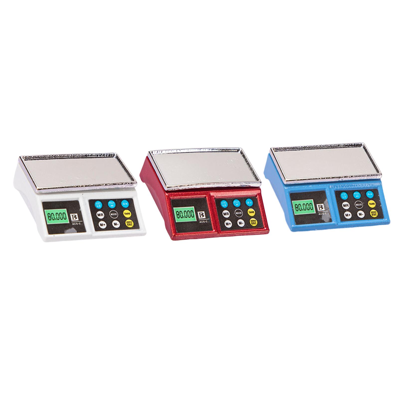 Alloy Miniature Electronic Scale Dolls Toys Doll House Accessories Simulation for Decor белый