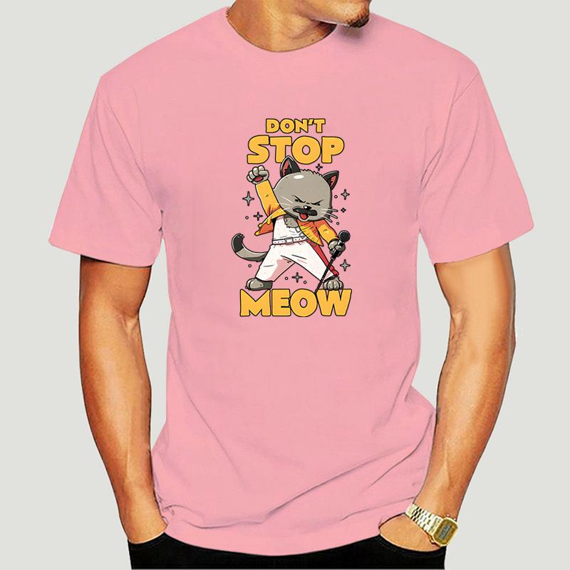 Lustiges Grafik-T-Shirt DON'T STOP MEOW Herren T-Shirt Druck Rap Rock Katze Kurze Ärmel Hip Hop Streetstyle Niedlich Cool Herren T-Shirts
