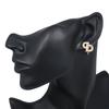 Dior CD Logo Earring Plated Gold/Rhinestone 5g Women Used