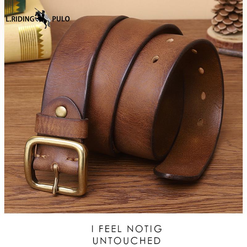 Retro Motetrend Belte Herre Ekte Skinn Spennespenne Ren Kuskinn Enkelt Allsidig Belte