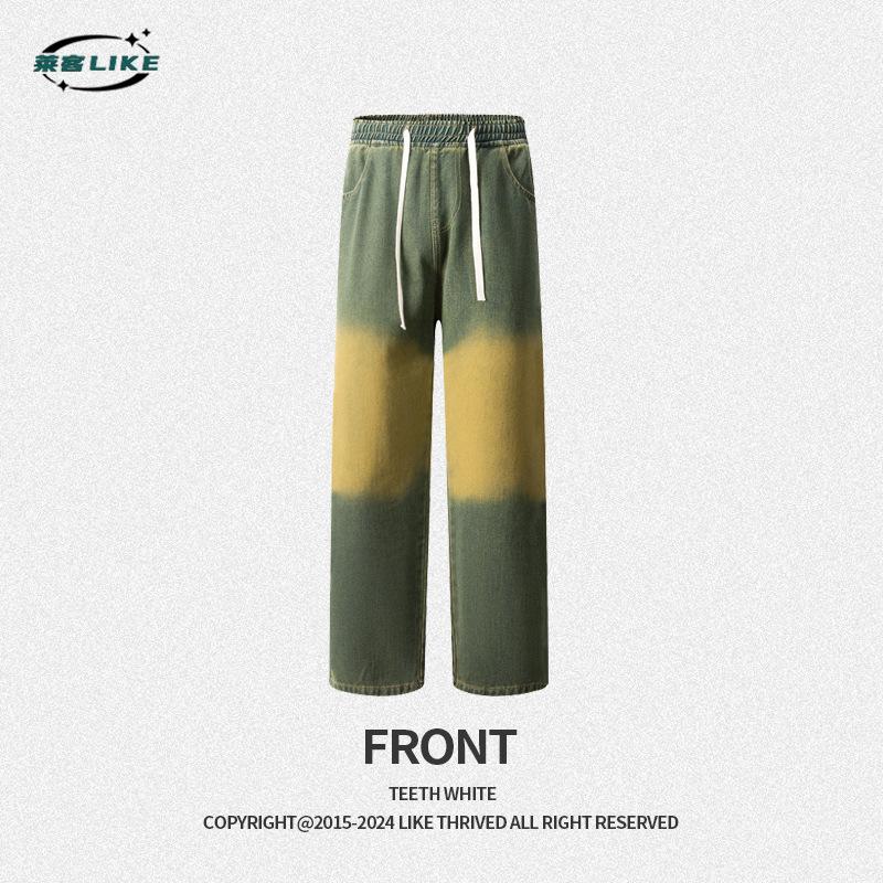 

Четыре сезона Новый американский стиль Вертикальный деним Прямые трубчатые трендовые ретро-джинсы высокого класса Feeling High мужские джинсы 3XL