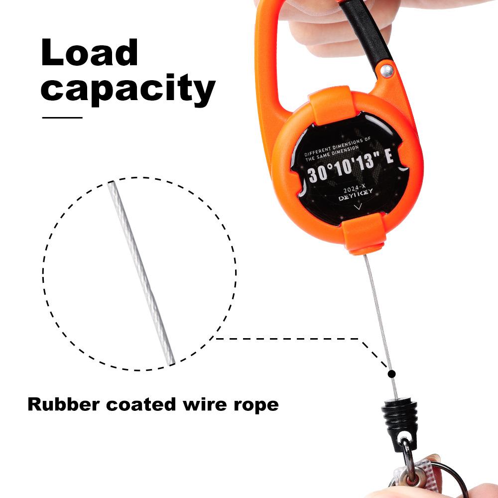 Stretchable Keychain with Elastic Pull Cord  Easy-to-open Snap  Anti-loss Feature  Extended Cord  High Resilience  Easy-to-open Keychain