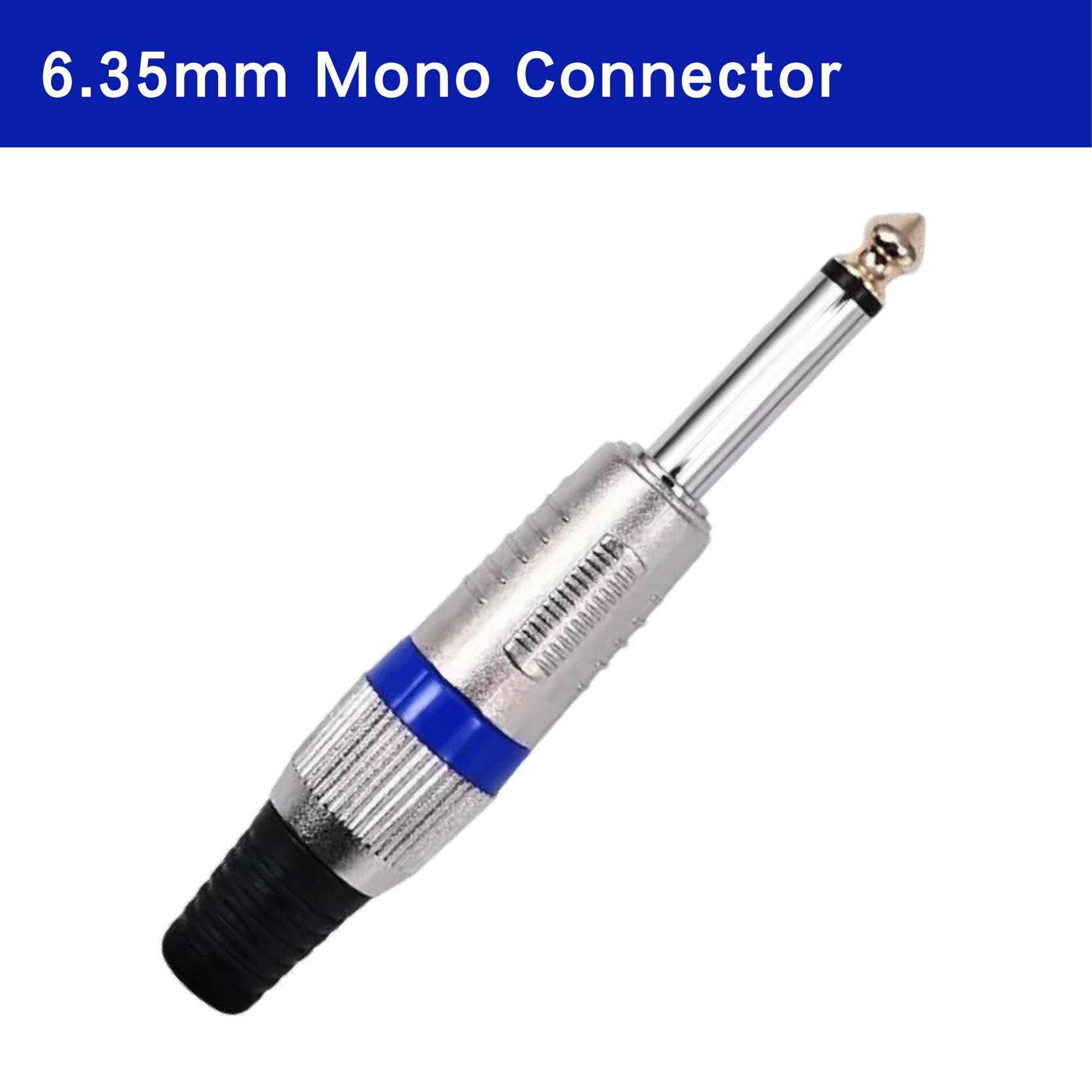 

Guitar Audio Cable Connector 6.35mm Mono Stereo Jack Amplifier Microphone Plug 2PCS