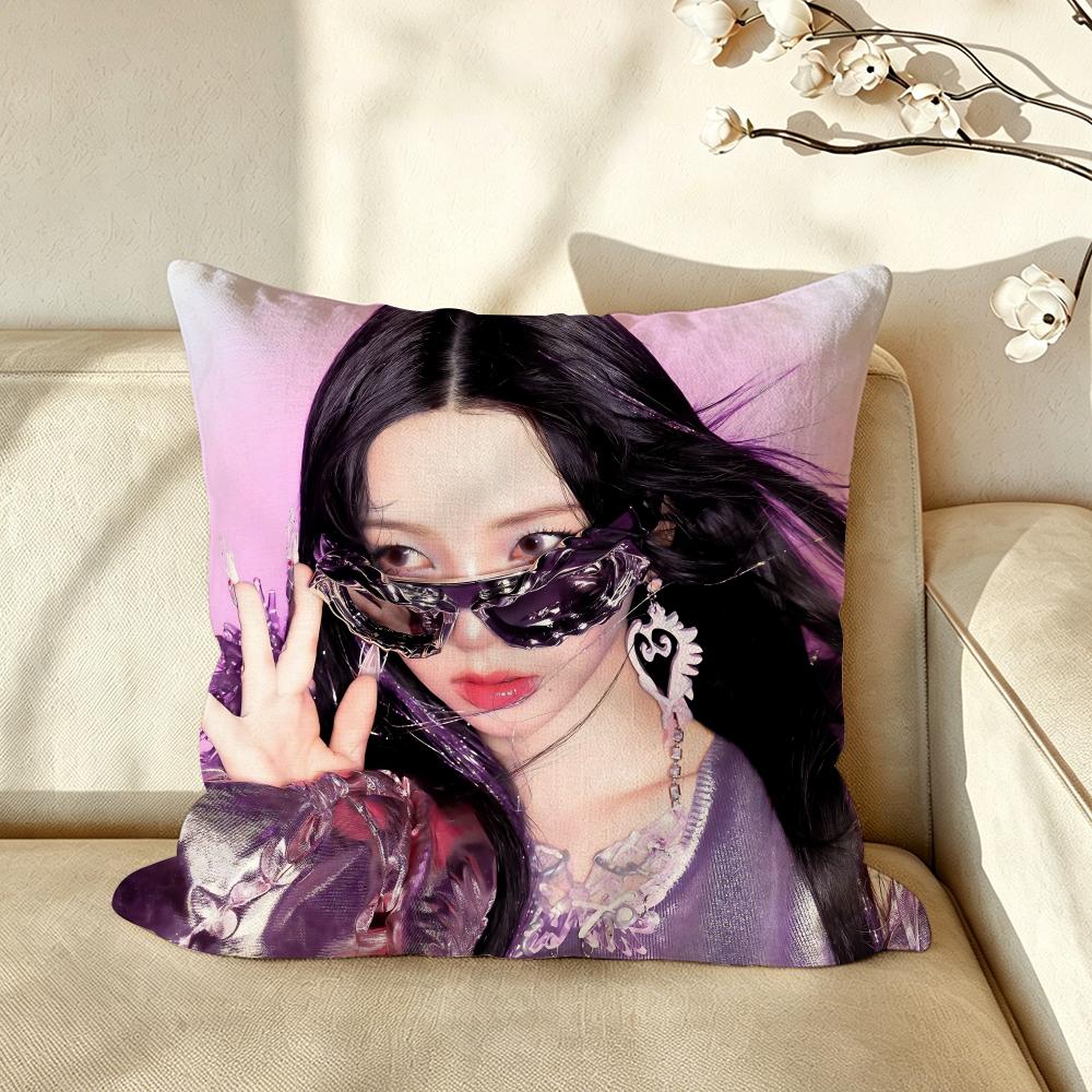 Kpop group aaespaas Cushion Cover Pillow Case Antidustmite Pillowcase Silky Short Plush Sofa Cushion Cover hot