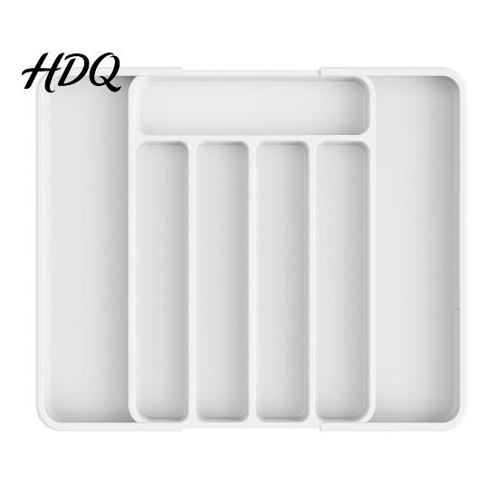 Adjustable Cutlery Tray Plastic Drawer Organizer Tray Kitchen Utensils Storage Box for Restaurant Tableware Flatware Multi-Use Bedroom Bathroom And