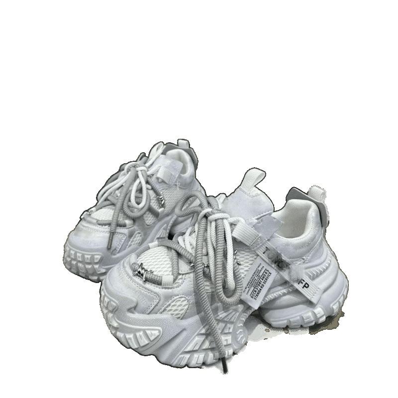 Korean version of retro slim dad shoes women's 2025 new breathable mesh polished thick-soled lightweight casual sports shoes