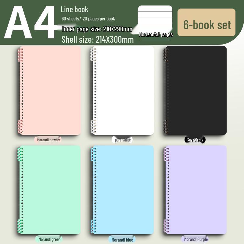 Morandi Colors Detachable Coil Notebook - B5, A4, A5 - Student-Friendly, High-Quality Loose-Leaf Design