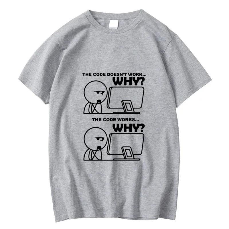Men Women Cotton Funny Programmer Print Quality Tshirt Summer Loose Oneck Cool Short Sleeve Male Tees High Quality