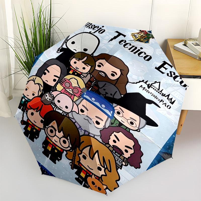 

1pc Harry Potter Characters Circular Artwork Umbrella with Plastic Handle,Suitable for All Seasons Travel Outdoor Multi-functional UmbrellaDCS136