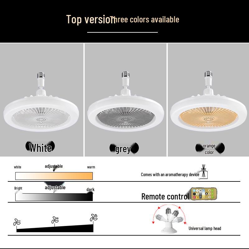 Nordic E27 Remote Control Fan Chandelier with Universal Mesh Cover