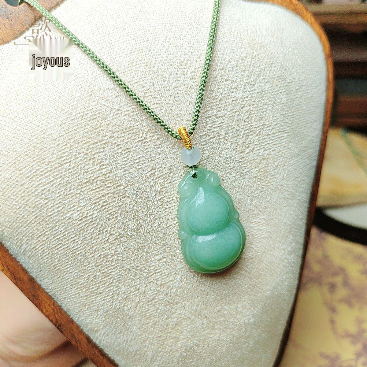 Кулон-ожерелье с подвеской из нефрита Дунлин в форме тыквы Фулу Будда