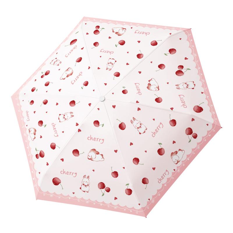 50% Off the New 6-bone Hand-opened Umbrella Digital Brush, Cute and Small Sun Protection and UV Protection Parasol