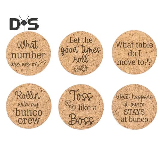 

6 шт. деревянных подставок, пробковая подставка для напитков, впитывающая, термостойкая, подставка для чая/кофе, классические пробковые коврики для напитков, креативный подарок для друзей 6pcs