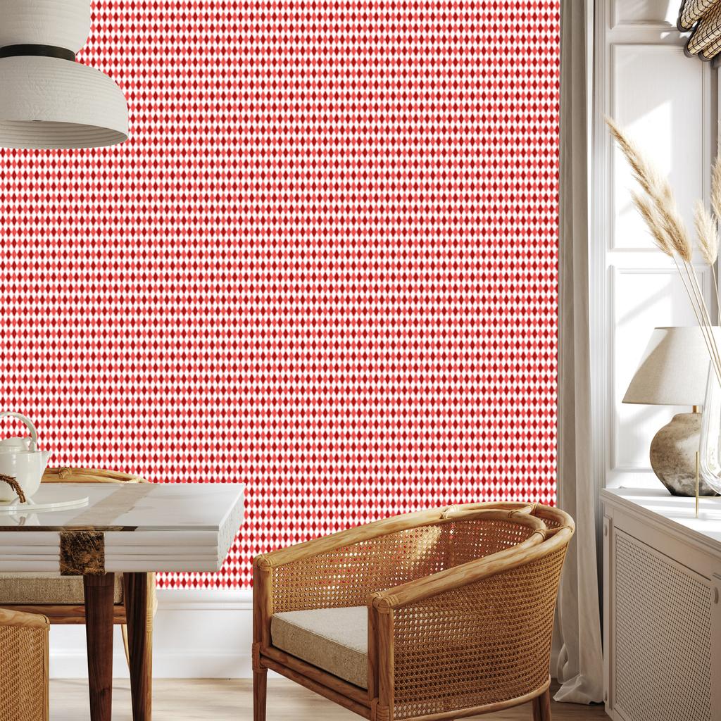 Wallpaper Rhombus argyle coral for living room and bedroom 50x1000