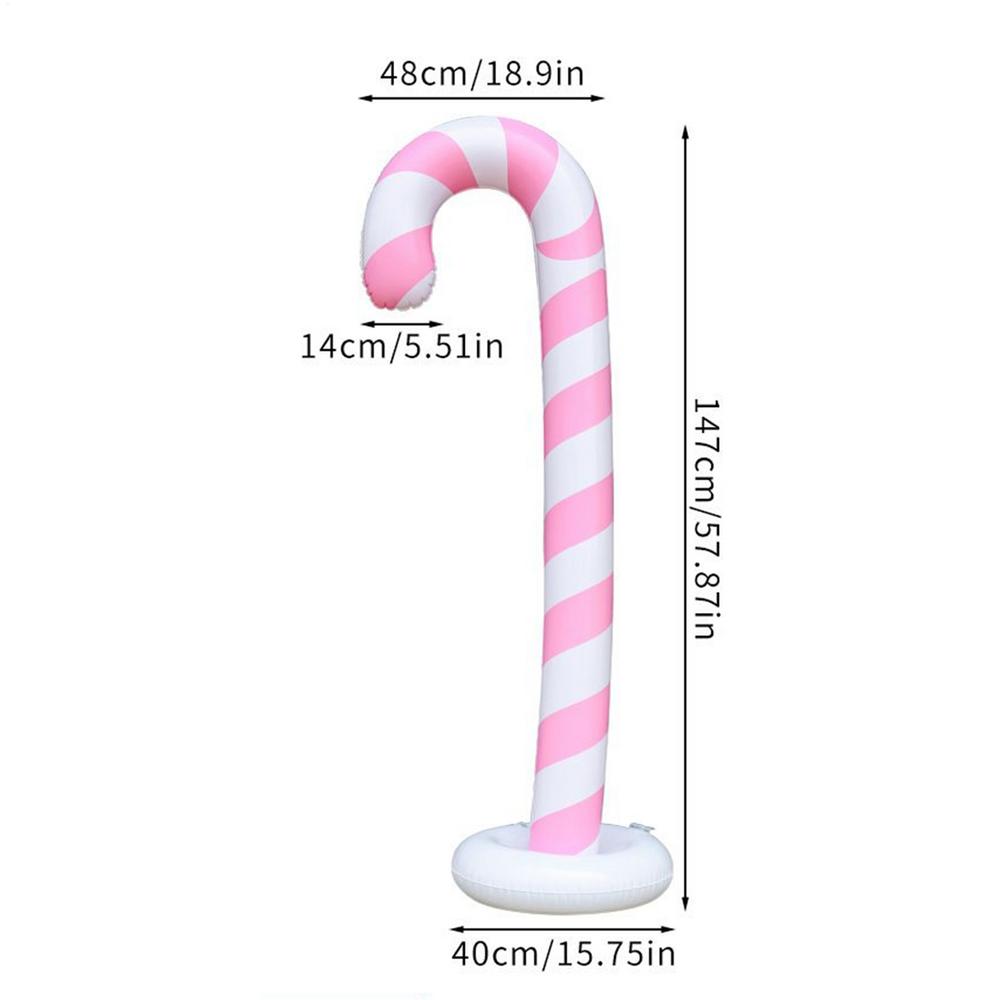 Inflatable Outdoor Ornaments 57Inch Blow Up Balls Oversized Candy Canes Balloons Inflatable For Home Lawn Holiday Indoor Party