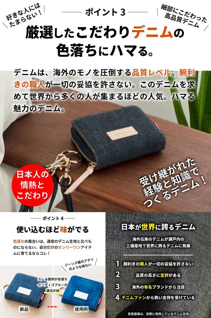 Netzwerk benötigt - Japans stolles Denim-Portemonnaie, Bifold-Portemonnaie mit Riemen, Münzbeutel, Nackenband, Herren-, kompakt, Kinder-