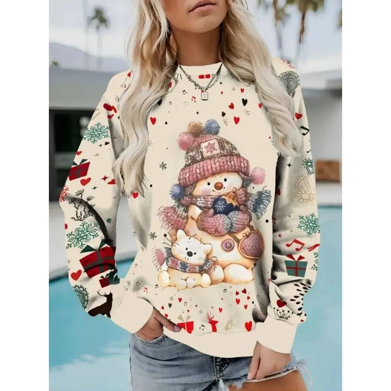 Women's Autumn/winter 3D Printed Crewneck Sweatshirts Are Fashionable, Versatile, Trendy, Breathable, and Casual Hoodies & Sweatshirts (women’s)