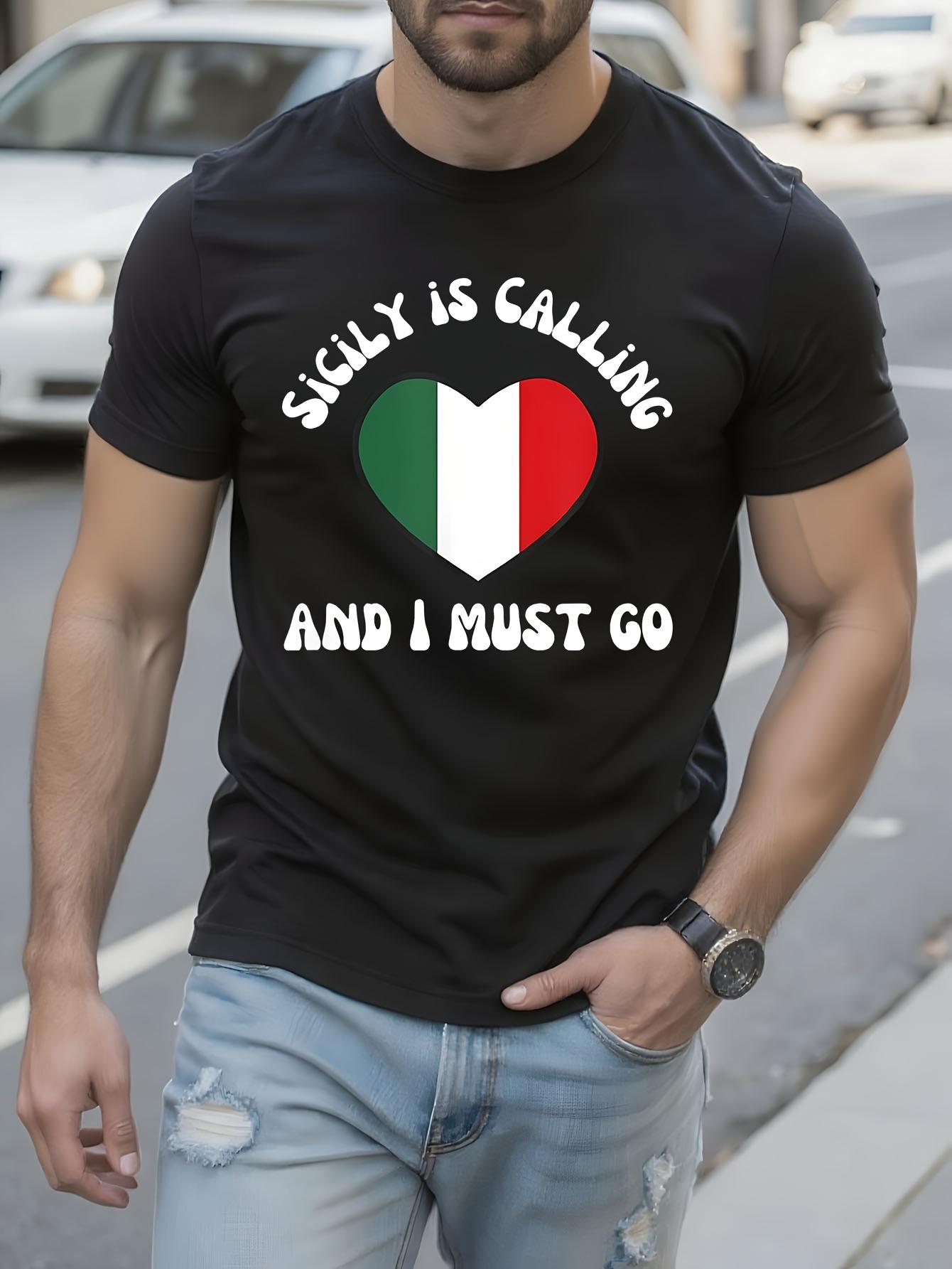 Sicily is Calling Italy Graphic Tshirt Graphic Tshirt - B... XXXXL