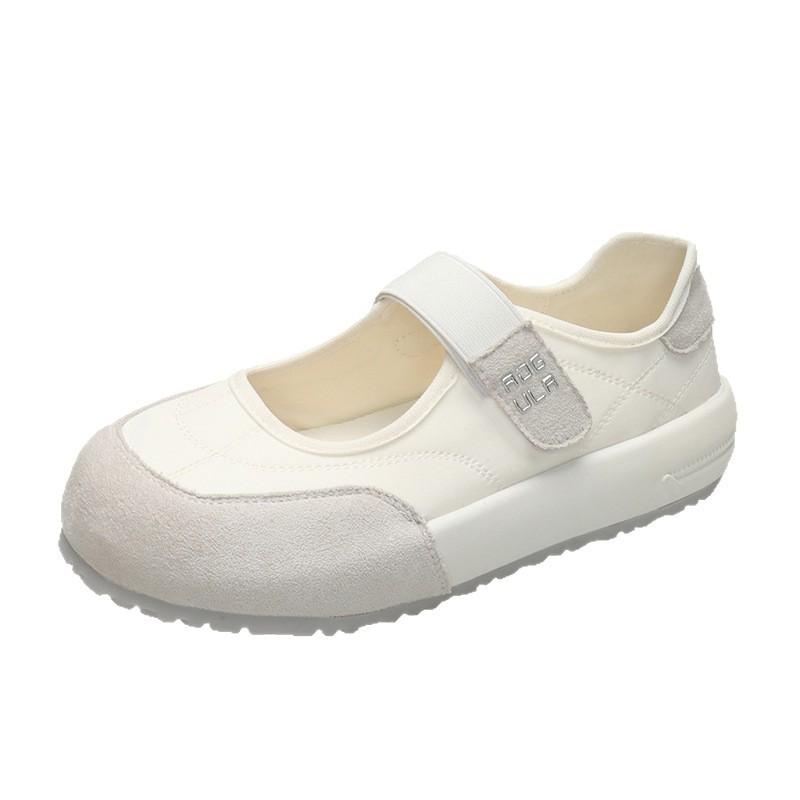Thick-soled Velcro single shoes women's 2025 summer new fashion versatile comfortable color matching casual Mary Jane loafers