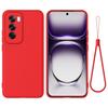 For Oppo Reno12 5G (Global) Protective Case Liquid Silicone Phone Cover with Wrist Strap