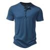 Henley-Kragen Sommer Herren Casual Einfarbig Kurzarm T-Shirt für Männer Polo Herren Baumwolle Herren T-Shirts