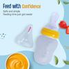 LuvLap Silicone Baby Feeding Bottle With Squeezy Spoon For Infant Baby Food Puree Juice Milk Water Feeder 180ml
