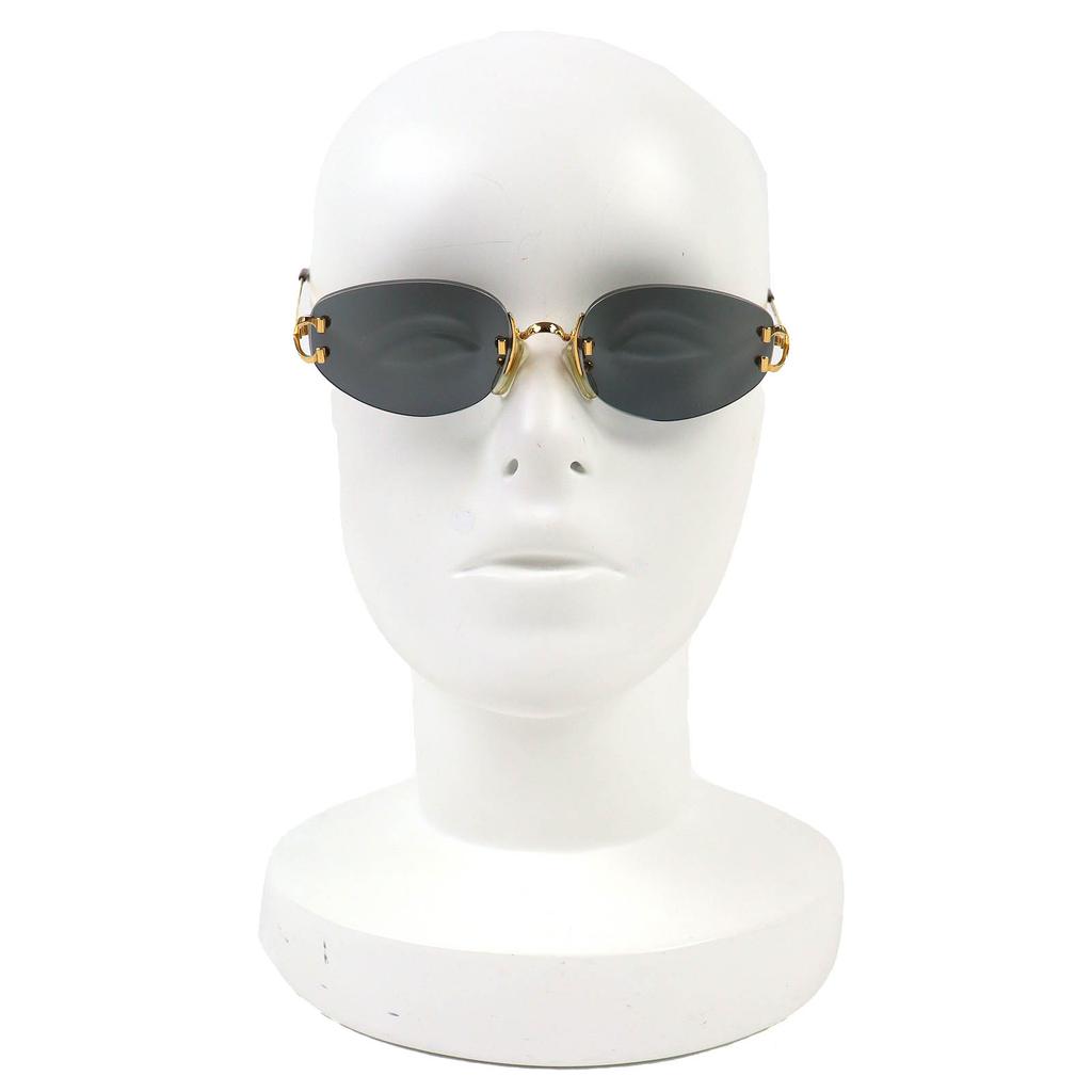 Great Cartier sunglasses 2C Decor Two-Point Rimless gold mens Used