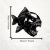 Angler Fish Metal Wall Art Outdoor Garden Fence Decor Weather Resistant Striking Sculpture Mural Gift for Halloween Fishing Lover