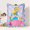 Custom Name Princesses' Garden Flannel Blanket Throw Blanket Soft Warm Sofa Bed Decor Unique Gift