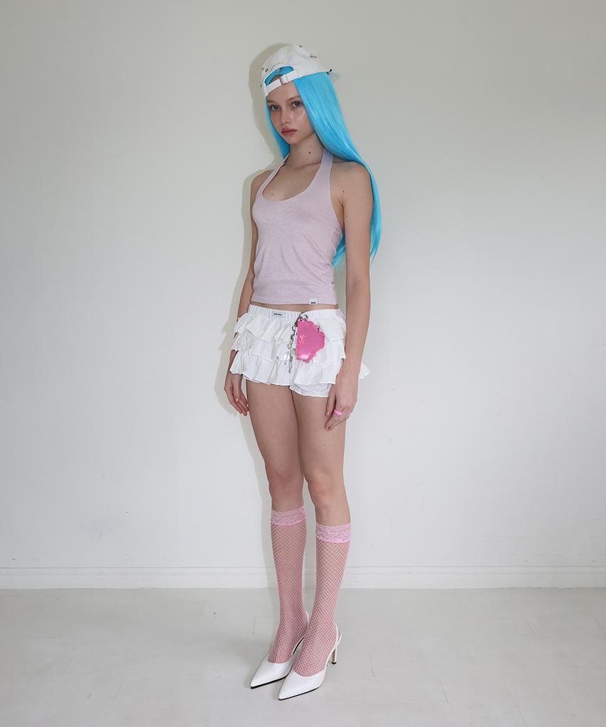 CRANK Glitter Halterneck Top_Pink
