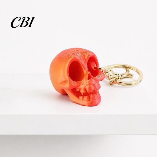 Stable Display Ornaments 3D Printed Cute Skull Keychain, Artistic Tabletop Ornament with Matte Finish, Creative Bag Charm Base Decoration Key Ring for