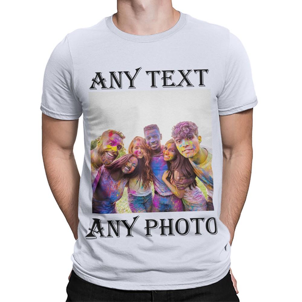 

Персонализированная футболка Любая фотография Текст Напечатанное Пользовательское изображение Мужская Женская Футболка #TA-195 3XL