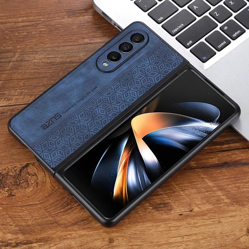 3D Embossing Case for Samsung Galaxy Z Fold 7 6 5 4 3 Z Fold7 5G Cover Soft Matte Leather Full Camera Protect Shell Fundas Coque