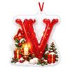 Christmas Acrylic Hanging Ornament, Red Snow Scene Letter Design, 2D Flat Decoration for Christmas Tree and Home Holiday Decor