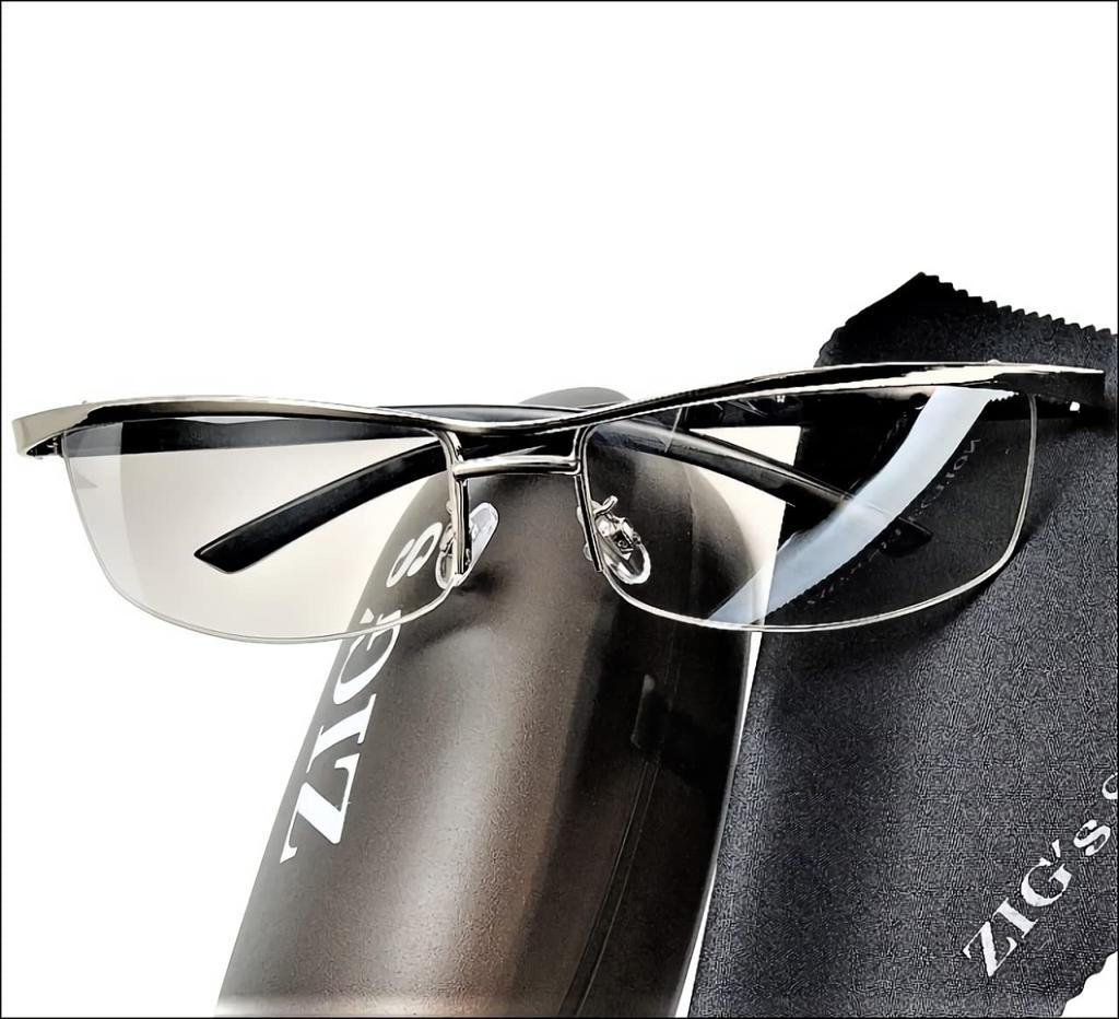 Perfect for All Day and Light Light Half UV400 Half Rim ZIG's Men's Sunglasses, Seasons, Night, Driving, Outdoors, Casual, Colors, Brown, Mirror,
