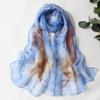 Floral Printing Thin Scarf Sun Protection Wrap Headscarf  for Beach and Sun Protection