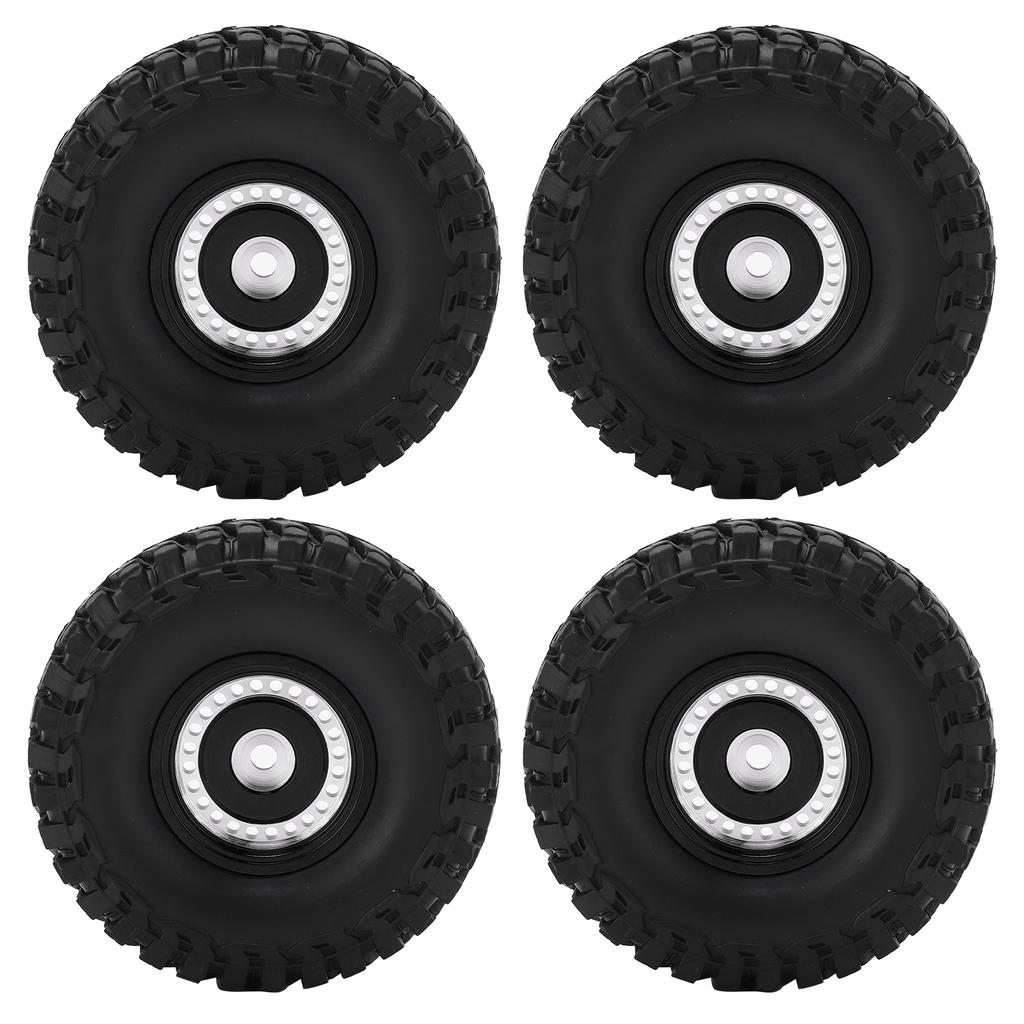 4pcs 55mm Front Rr Rubber Tires and 24 Hole Wheel Rims Set for AL SCX24 1/24 RC Car