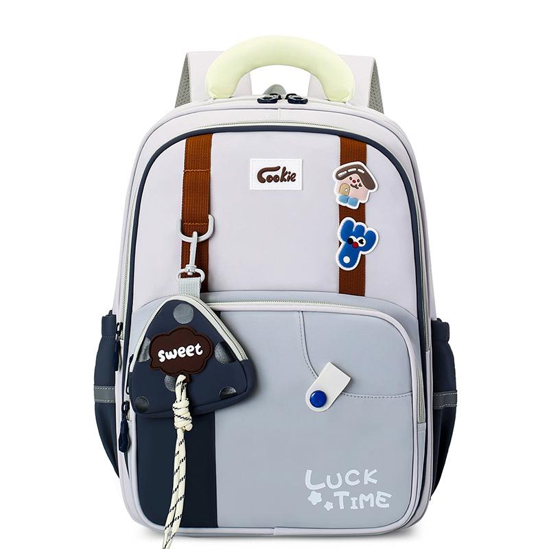 Children s Schoolbag Cartoon Contrast Backpack for Boys and Girls серый