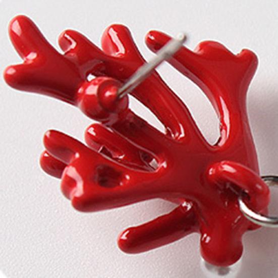 1 Paar Ohrstecker Korallenform Kunstperlen Schmuck Niedlich All Match Ohrstecker