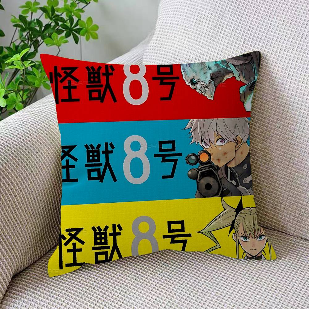 Powerful Monster Comics K-Kaiju No.8 Pillow Covers Cartoon Sofa Decorative Home Double-Sided Printing Short Plush Cushion Cover