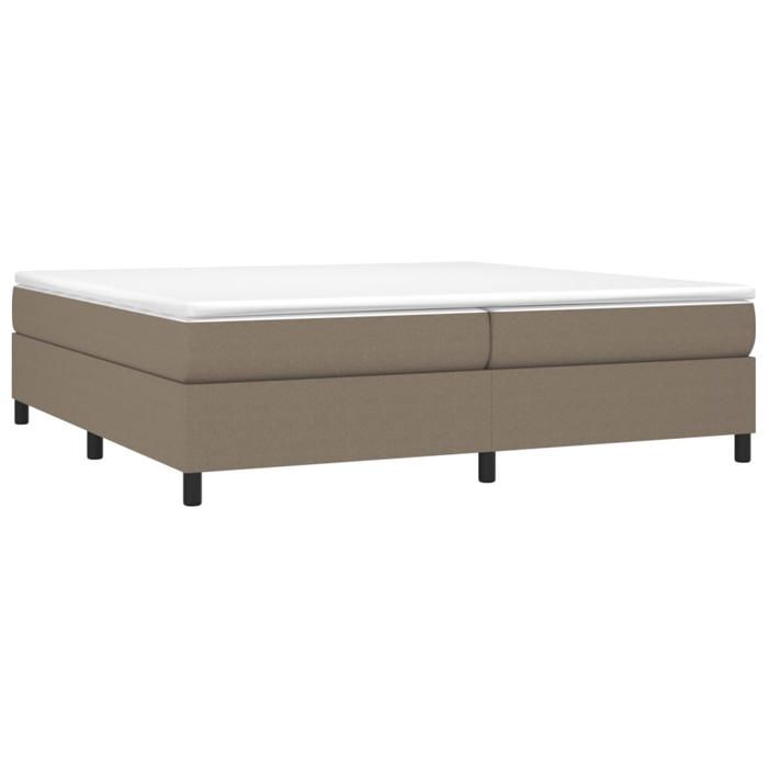 Maison Exclusive - Bed Slat Base with Taupe Mattress 200x200 Cm Fabric