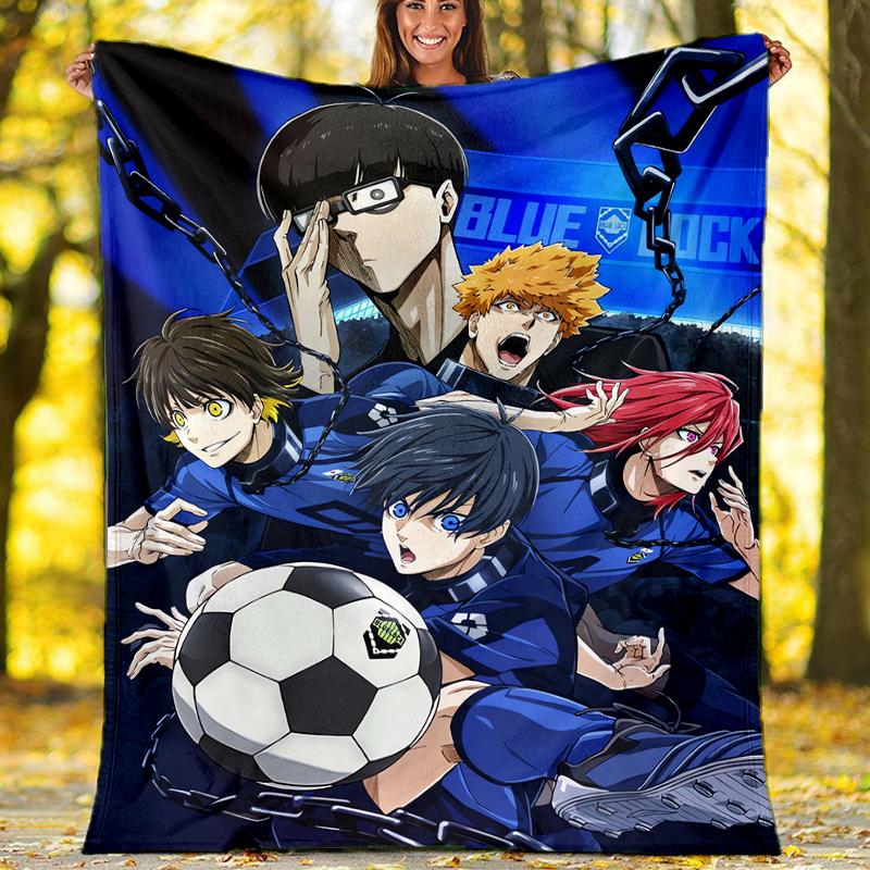 BlueLock Theme Printed Blanket - Perfect for Couch, Bed, Travel & Outdoor Use | Machine Washable, Cozy & Durable.