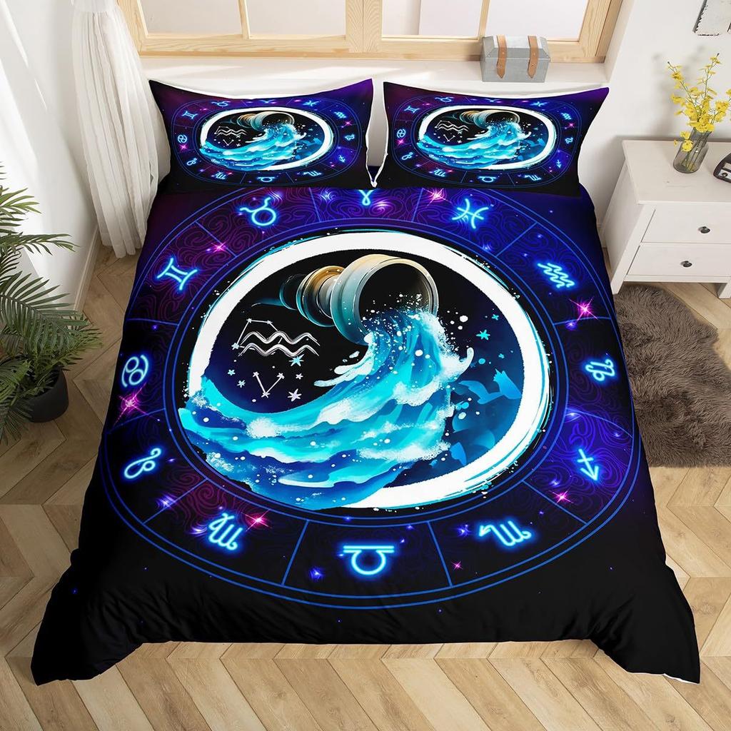 Constellation Taurus Three-Piece Quilt Cover 3D Digital Printing Bedding Set Bed Cover