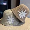 New Japanese-style cute handmade floral fisherman hat for women, sweet and fashionable bucket hat for spring and summer, sun protection and UV